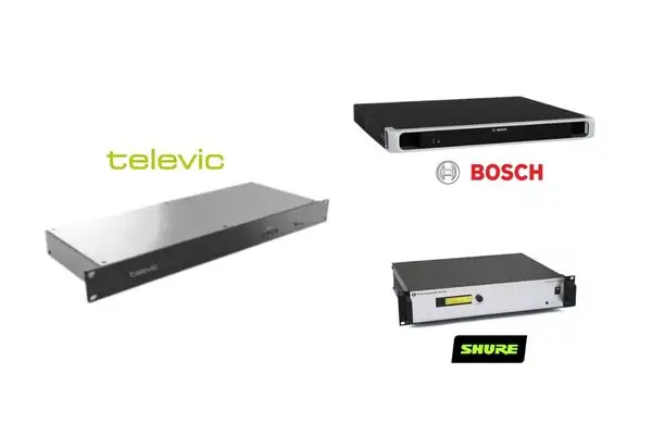 เครื่อง Digital Infrared Transmitter ของ Televic, Bosch, Shure ที่ไมตี้ ไมซ์​ให้บริการในงานประชุม และงานเช่าหูฟังแปลภาษา พร้อมตู้ล่าม